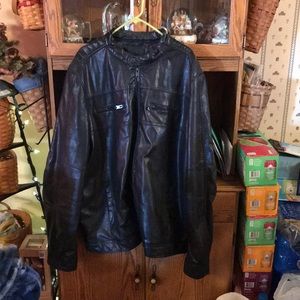Mens Black Pleather Jacket